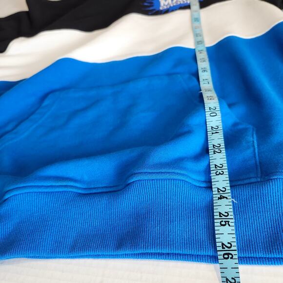 Blue Man Group Color Block Sweatshirt Kangaroo Pocket Large Black/White/Blue - Picture 9 of 12